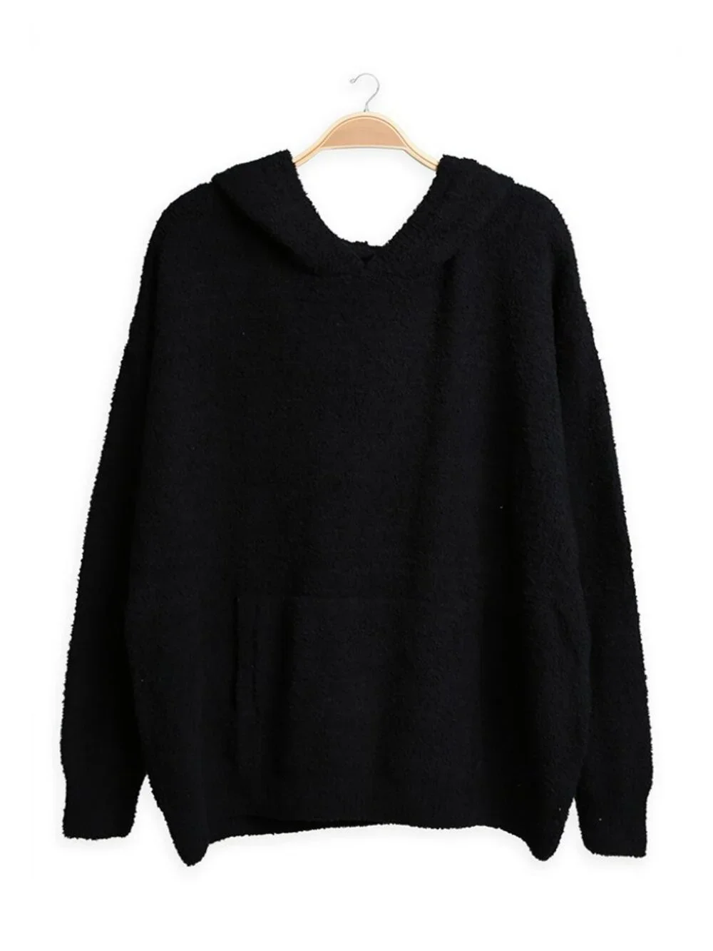 Cozy Solid Color Hooded Sweater with Pocket
